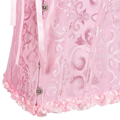 Overbust Corset Top Floral Renaissance Womens Lace Up Boned Overbust Corset Bustier.