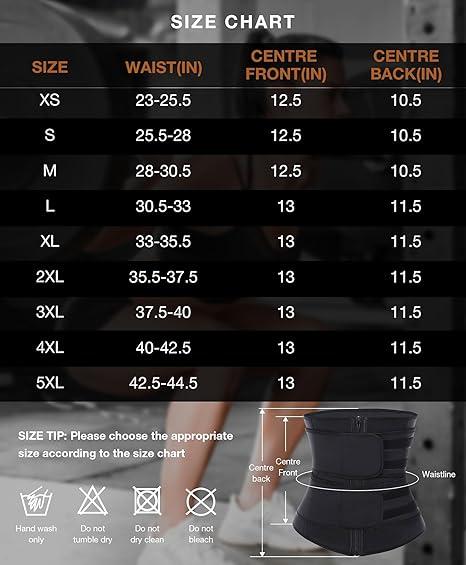 Women Sauna Workout Double Belts Neoprene Sports Waist Belt  Corset Waist Cincher Zipper Trimmer