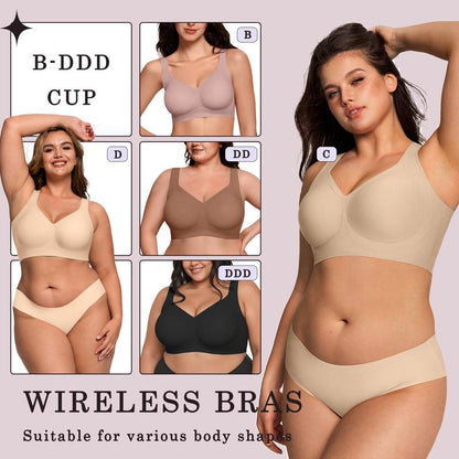 Women Wirefree Bras for Women Full Coverage No Underwire Everyday Bras Comfortable Wireless Padded Jelly Bras