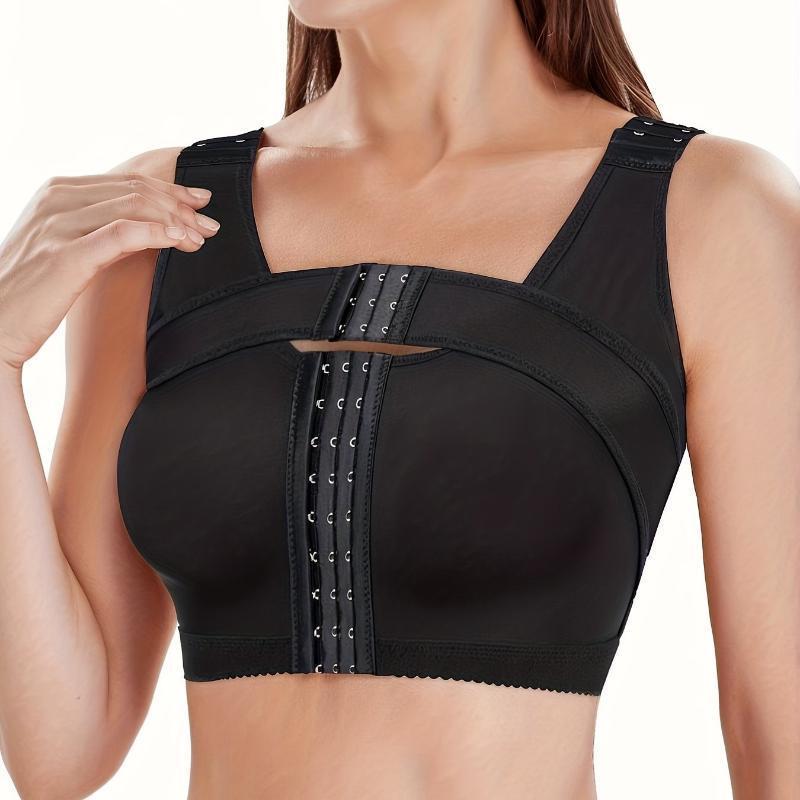 Women's Post Surgery Bra Front Closure Compression Tank Top, Hook Front Yoga Sports Bra