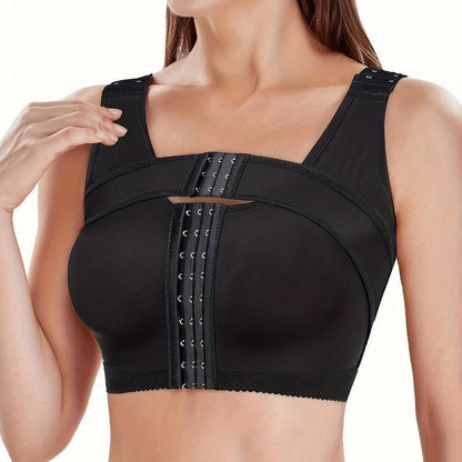 Women's Post Surgery Bra Front Closure Compression Tank Top, Hook Front Yoga Sports Bra
